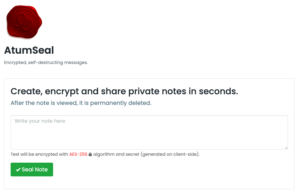 AtumSeal message encryptor
